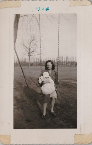 Vtg snapshot woman holding - vtg,